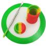 SZBS A Set Silicone Container Round Mat 11ml drum-shape Container Wax Oil Container Concentrate Storage Container Wax Silicone Jar With a Metal Rod (Green, 1)