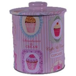 Tin Bucket Canister Metal Iron Storage Box with Lid