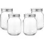 Glasbehälter 16 oz Regular Mouth, Glasbehälter 16 oz mit Deckeln, 16 oz Glasbehälter mit Deckeln, 16 oz Glasbehälter Regular Mouth, Glasbehälter 16 oz Set of 4