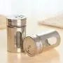 Bouteille d'assaisonnement de cuisine JUSTDOLIFE, récipient rotatif en acier inoxydable pour la maison. Bouteille d'assaisonnement de cuisine JUSTDOLIFE, récipient rotatif en acier inoxydable pour la maison.