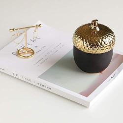 LLDKA Golden Ceramics Tank Hazel Pine Cone Sugar Spezia Jars Home Table of The Storage Decoration Jewelery Jar of Spices,Gold