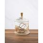 Glass Storage Cookie Jar and Glass Lid- 14 karat Gold Design on Jar- 8.5&quotH