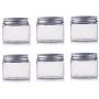 150ml / 5Oz Jars PET Plastic Empty Cosmetic Containers Jars Cases with Silver Aluminum Lid Cream Lotion Box Ointments Bottle Food Bottle Makeup Pot Jar 6 Pack