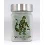 Stash Jar with Budzilla Cannabis Strain Design - Smell Resistant Herb Storage and Accessories, Airtight - 3" Tall x 2" Wide