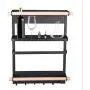 Tuscom Magnetische Küchenregal Frigarsortierschrank 3stufiges Metall-Regalsystem mit 6 Haken Multifunktionale Gewürzglashalter Haushaltsküche Organizer