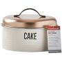 Typhoon Vintage Copper Coated Steel Cake Storage Tin with Airtight Lid; Designed to Hold Cakes, Muffins and Sweet Treats; Holds a 6-1/2 inch Cake; Copper and White