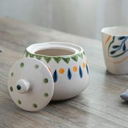 LQQGXLCondiment bottle, jar condiment storage box Spice jar Spice jar Spice storage box Ceramic sugar bowl Condiment jar Sugar bowl