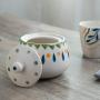 LQQGXLCondiment bottle, jar condiment storage box Spice jar Spice jar Spice storage box Ceramic sugar bowl Condiment jar Sugar bowl