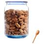 HIZLJJ 3Pcs Triangle Stackable Glass Food Storage Containers with Airtight Lid,Glass Storage Jar for Pasta, Tea, Coffee, Cookies, Snacks