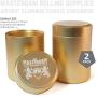 Masterdam Stash Jars - Aluminum Storage Canisters -Airtight, Smell Proof (Gold)