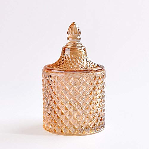 Yl Ly 789 Crystal Rome Crystal Candy Jar With Lid Exquisite Embossed Biscuit Barrel Cookies Tin Candlestick Jewelry Storage Storage Tank C 1