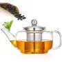 MAI&BAO Teekanne 550ml Glas Teekanne mit Infuser, Deckel, Edelstahlfilter, Hitzebeständig, Große Klare Wasserbehälter, Grün, Jasmin, Blumen, Schwarzer Tee, Kaffee, Milch, Wohnzimmer