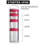 BlenderBottle 500902 GoStak Twist n Lock Storage Jars, 4-Piece Starter Pak, Pink