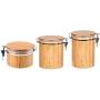 Sealed Food Storage Jar Kitchen Spice Container Cans Nuts Tank Round Lid Tea Grains Bamboo Condiment bottles (Color : S)