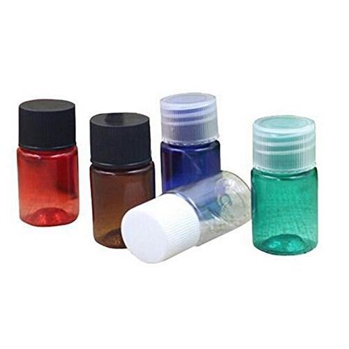 10PCS 5ml Colourfull Plastic Mini Refillable PET DIY oil Bottle/Jars/Container With Cap for Salve Cream Attar Toner Small articles Medicine Beauty Essential Oils Lotion Sugar Apothecary