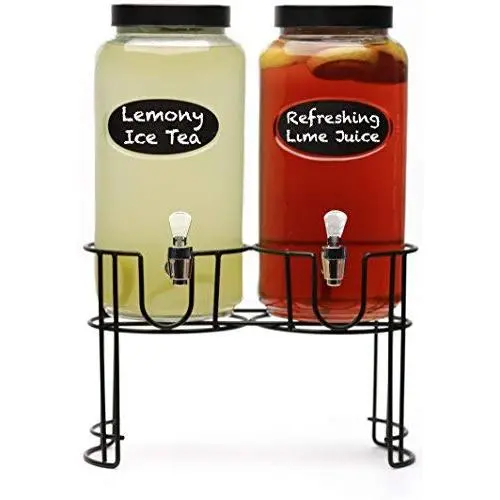 Distributeurs de Boissons en Verre Circleware 69112 Mason Jar avec Stan en Métal – 118 oz (3.5L) – Idéal pour Eau, Thé Glacé, Kombucha, Punch et autres Boissons Froides. Distributeurs de Boissons en Verre Circleware 69112 Mason Jar avec Stan en Métal – 118 oz (3.5L) – Idéal pour Eau, Thé Glacé, Kombucha, Punch et autres Boissons Froides.