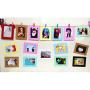 JUSTDOLIFE 10PCS Paper Picture Frame Creative DIY Hanging Photo Frames with Clips & Twine