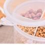 HENWERD Transparent Plastic Storage Container Multi-grain Separated with Souble Lid Rotating Cover Containers (Clear,S)