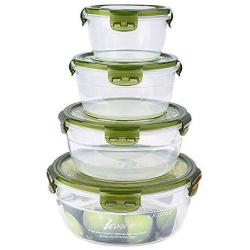 Plastic Storage Boxes with lids, Transparent Storage containers Regular Mouth Durable Versatile Sealed jar Pack of 4-B