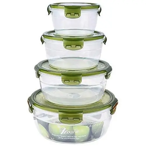 Transparente Aufbewahrungsboxen mit Deckel, klare Aufbewahrungsvorrichtungen, Standardöffnung, robuste, vielseitige versiegelte Glasbehälter, Packung mit 4 Stück