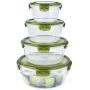 Plastic Storage Boxes with lids, Transparent Storage containers Regular Mouth Durable Versatile Sealed jar Pack of 4-B