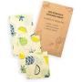Certified Beeswax Wrap - Food Wrap and Sandwich Container - Eco Friendly and Sustainable - Natural Organic Reusable - Small Medium Large Storage Set