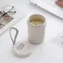 YBOBK Haus Kunststoff Reisstroh Trinkbecher, Leakproof, Mikrowellengeeignet, Kühlbox, Wiederverwendbar, Tragbar für unterwegs, mit Deckel für Joghurt, Milch, Cola (Beige)