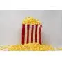 Popcorn University Ceramic Popcorn Container with Lid - Decorative Cookie Jar for Kitchen Counter Food Storage, Table Centerpiece, Vase & More - Red Striped Home Movie Theater Room Décor, 13&quotx4.5&quotx8"