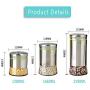 Glass and Stainless Steel Canister Set with Airtight Lids - Glass Airtight Canister Food Container Sealed Storage Jars Set Copper, Cherry,3-Piece Set