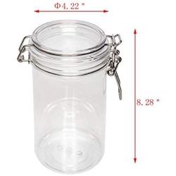 Fixture Displays Wire Clasp PET Jar 1500 ml Spice Jar Seal Paint Oil Storage Jar Container Lock 18615-1500ML-6PK