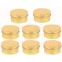 12 Stück 3 oz Golddeckel Metall Stahl Töpfe Runde Aluminium Töpfe Leere Lippenpflege Töpfe Kosmetik Probenbehälter Großhandel Lebensmittel Lagerung Kerzen Reise Töpfe (90g)
