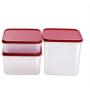 Kitchen Food Storage Jar Airtight Food Storage Square Dry Goods Storage Box Three-piece   Food Preserving Containers   Refrigerated Crisper moisture-proof multi-purpose