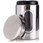 Airtight Window Kitchen Canister,3PCS Stainless Steel Window Canister Tea Coffee Sugar Nuts Jar Storage Set