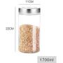 HIZLJJ 4 Pcs Glass Storage Jars with Sealed Lids Clear Glass Bulk Food Storage Canister for Serving Tea, Coffee, Spice, Candy, Cookie
