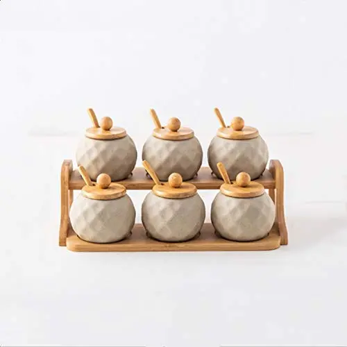 Mini Spice Jars Ceramic seasoning jar set home kitchen utensils double seasoning tank Mini Spice Jars Ceramic seasoning jar set home kitchen utensils double seasoning tank