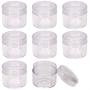 Shapenty 8PCS Plastic Cream Sample Containers Round Makeup Cosmetics Pot Jars Bottle with Lid for Homemade Lip Scrubs Balm Nail Dip Powder Skin Care Beauty Product Travel Storage (20g, Clear)