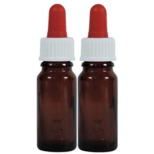 Viva-Haushaltswaren 2 Brown Glass Apothecary Bottles, Glass, brown, 10 ml