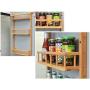Spice Rack Wall Mount Wood, 3 Tier Kitchen Corner Countertop Standing Jars Storage Racks Organizer for Small Space