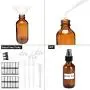 2 oz Bernstein Glas Sprayflaschen, DREAM ARK 16er Pack Leere Wiederbefüllbare Kleine Feine Sprühflasche für Ätherische Öle, Kosmetikprodukte, Parfüm, Hausmittel, Make-up-Werkzeuge und Aromatherapie