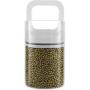 PLAFUETO Fresh Airless Storage Canister Food Storage Jar Glass One-Way Exhaust Valve Sealed Can, Vacuum Transparent Food Storage Container, Suitable for Tea, Coffee, Spices, Etc-LARGE,WHITE