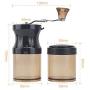 DONG HAI Portable Manual Coffee Grinder with Premium Adjustable Coarseness Ceramic Burr, Portable Hand Crank Grinder for Home Travel with Extra Storage Jar