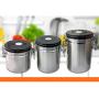 ECLENYES Stainless Steel Breathable Airtight Canister Storage Container - Silver + Black M