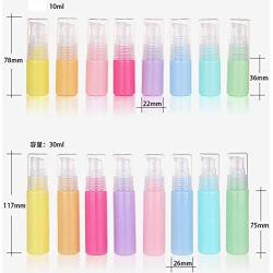 6PCS 30ML 1OZ Empty Macaron Color Plastic Lotion Bottle Pump Jar Refillable Portable Durable Cosmetic Container Shampoo Shower Gel Conditioner Holder for Travel Daily Life Color Random