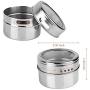 6pcs. Magnetic Spice Tins Stainless Steel Storage Container Jars + Trestle Rack