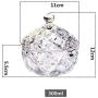 FUYU Embossed Crystal Lead Free Glass Sugar Storage Jar Candy Snack Jar with Lid