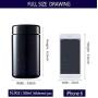 Snow Diamond Tall Extra Large 500ml (17 fl oz) Black Violet Ultraviolet Glass Wide Mouth Screw Top Jar Premium UV Protected Storage and Smell Proof Herb Container (1, 500ml)