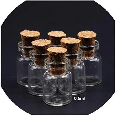 100 Unis 0.5Ml 11X18Mm Hot Fashion Small Glass Jars Cute Mini Wishing Cork Stopper Glass Bottles Vials Jars Containers Size Free