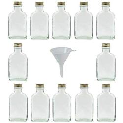 Viva Haushaltswaren Set of 15 Glass Bottles Schnapps Bottles 100ml. A Funnel