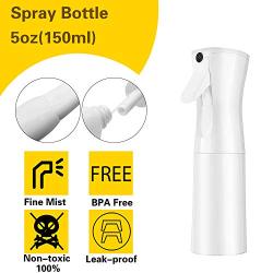 Spray Bottle for Hair 5oz Mist Spray Bottle Continuous Spray Bottle 360 Misting Stylist Sprayers for Barber, Empty White Mister Spray Bottle for cleaning, Planting, Hair styling