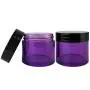Beauticom 30 Pieces 30G/30ML(1 Oz) Thick Wall Round PURPLE CLEAR Plastic Container Jars with Black Flat Top Lids - Leak-Proof Jar - BPA Free